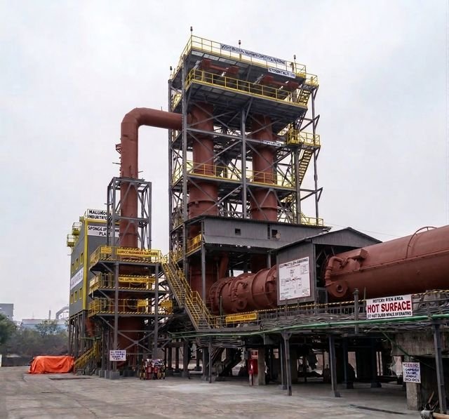 DRI processing plant with rotary kiln